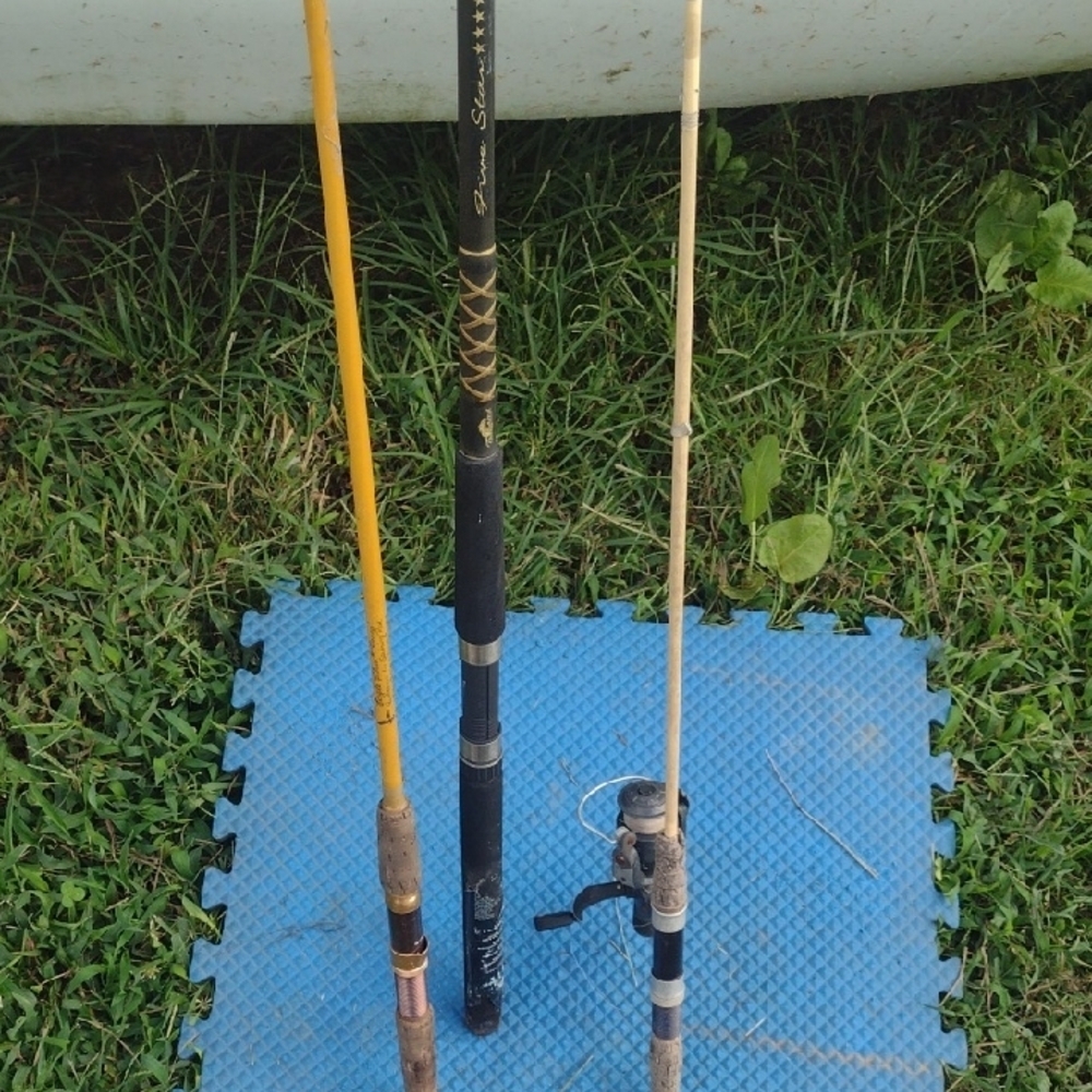 Fishing Rod Set (3)- Black and Tan